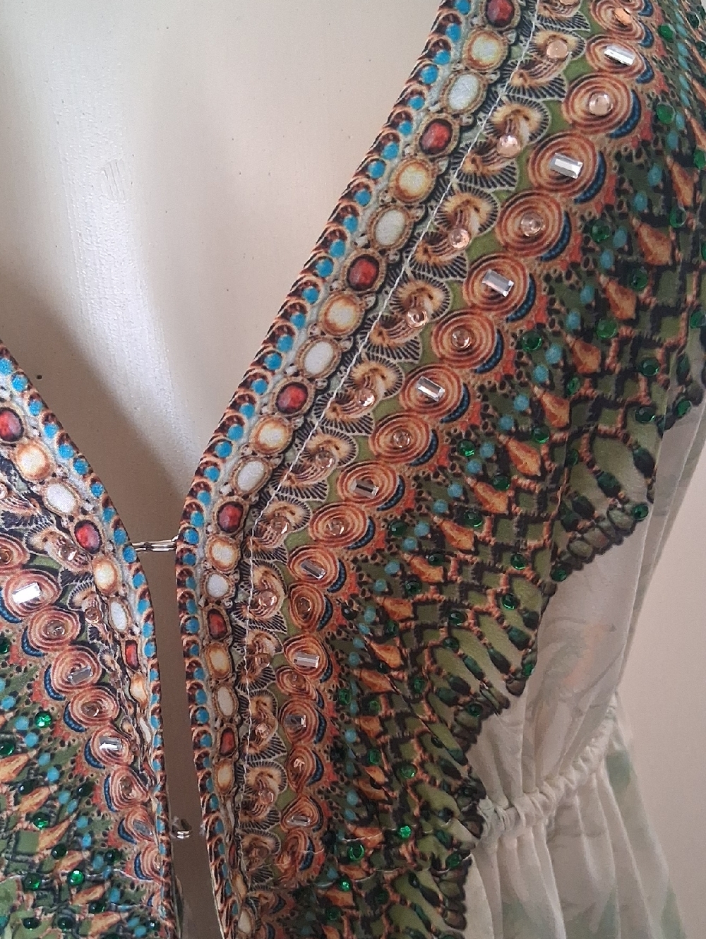 True Colors La Moda embellished Halter Maxi Dress High-Low Low Back Tropical - Picture 8 of 13